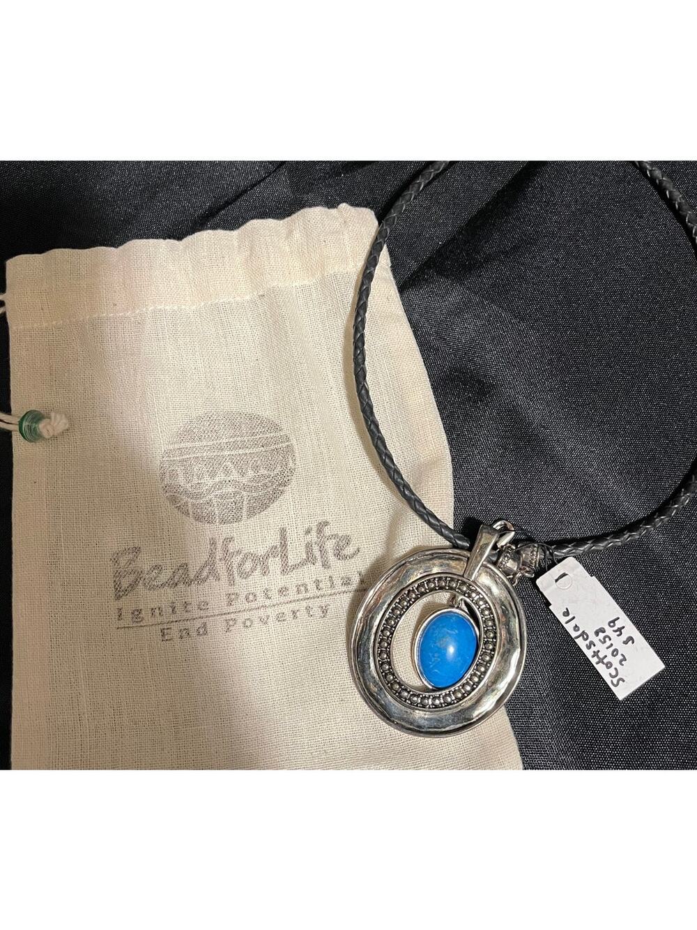 Bead for Life Turquoise & Silver Necklace - Brand New - With Bag